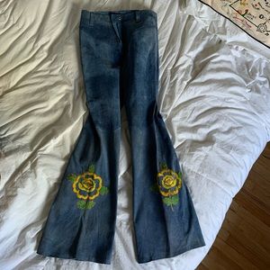 Vintage 70’s Flower Leather Pants🌼👖